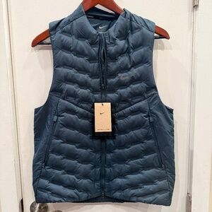 Nike Running Mens Small Therma-FIT ADV Repel AeroLoft Down Vest Forest Green NWT